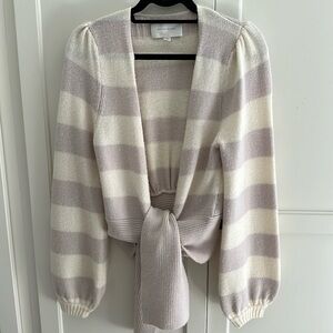 Brochu Walker Cream and lavender Striped Sweater